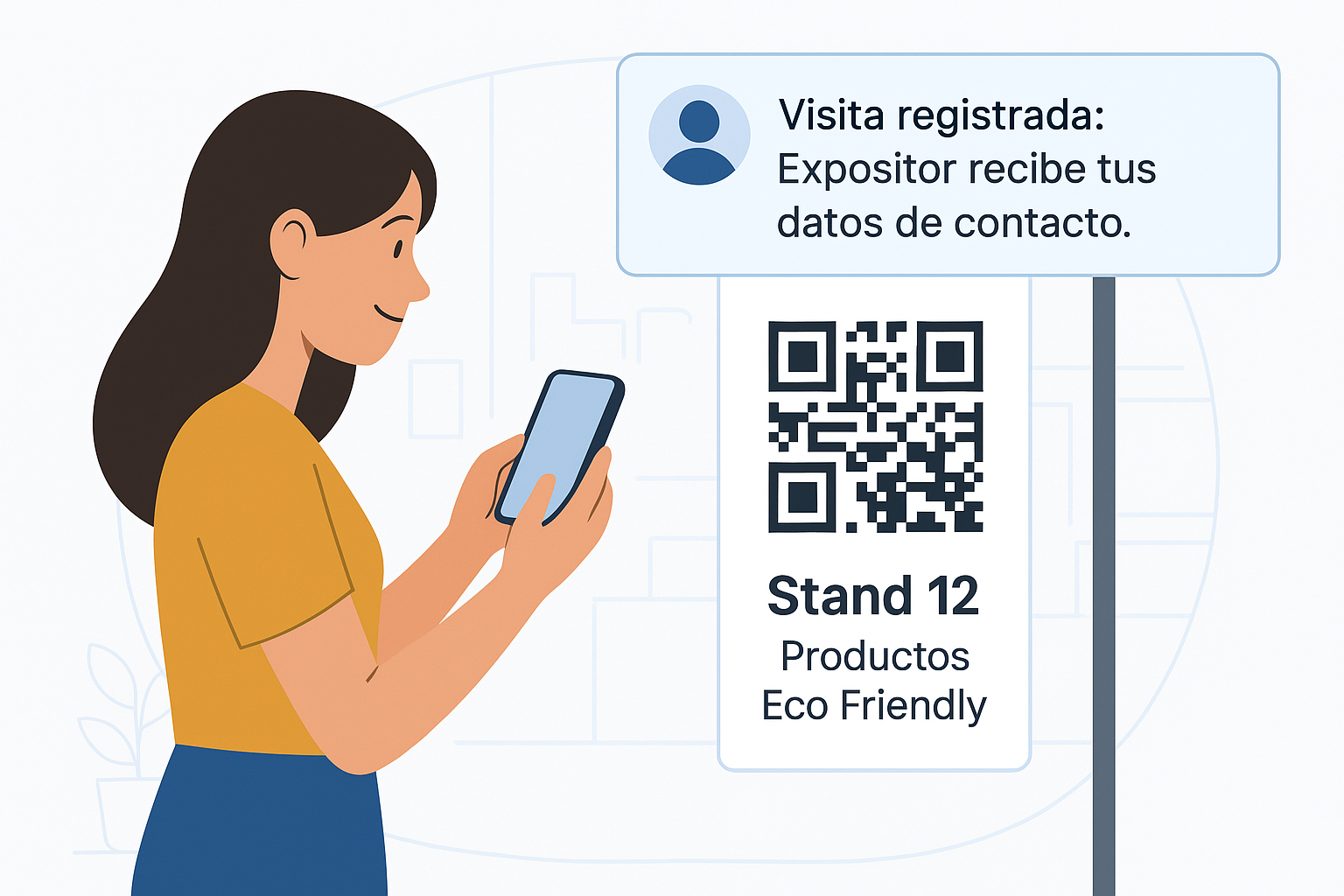 Visitante escaneando QR